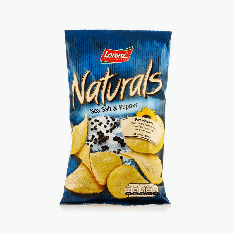 Lorenz, Naturals Seasalt and Pepper Chips 100g