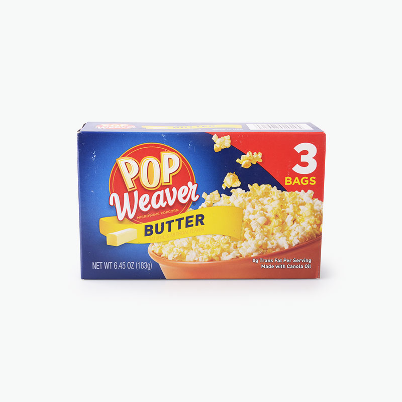 Pop Weaver, Microwave Popcorn (Butter) x3 183g