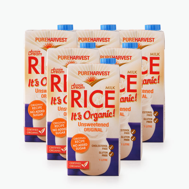 Pureharvest Organic Unsweetened Rice Milk 1L x6
