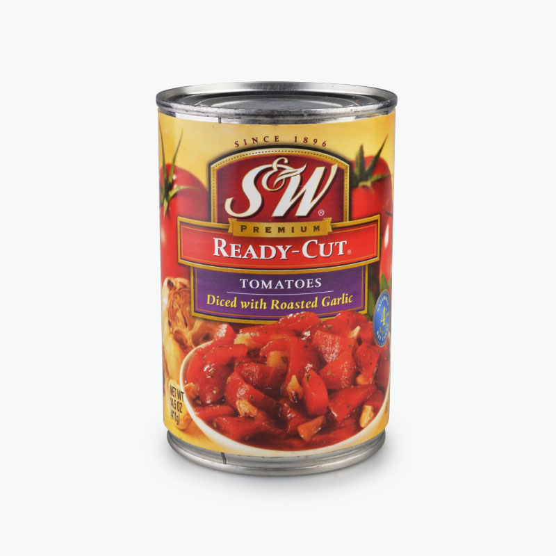 S&W, Ready Cut Diced Tomatoes with Roasted Garlic 411g