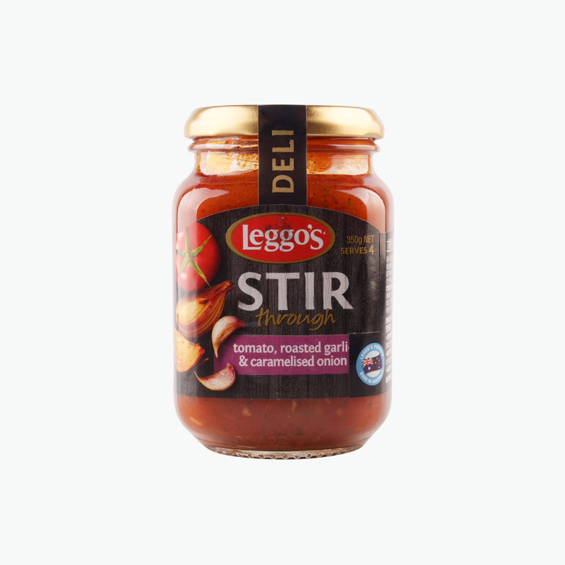 Leggo's, 'Stir Through' Pasta Sauce (Tomato Roast Garlic & Caramelised