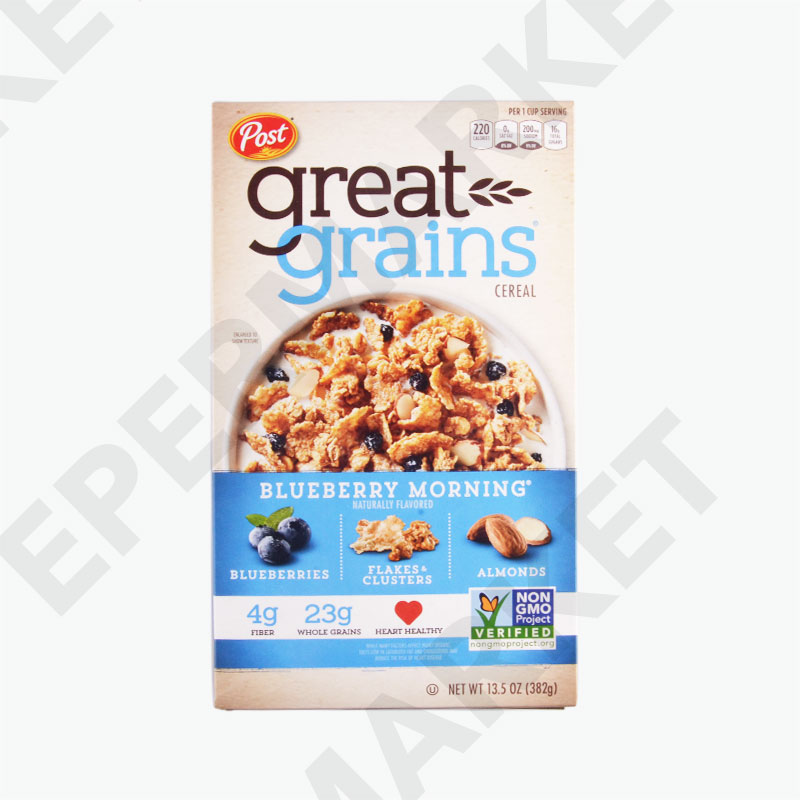 Post ’Great Grains’ Multigrain Cereal (Blueberry Morning) 382g Cereal