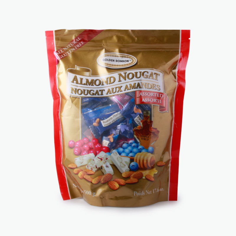 Golden Bonbon, Assorted Almond Nougat Candy 500g